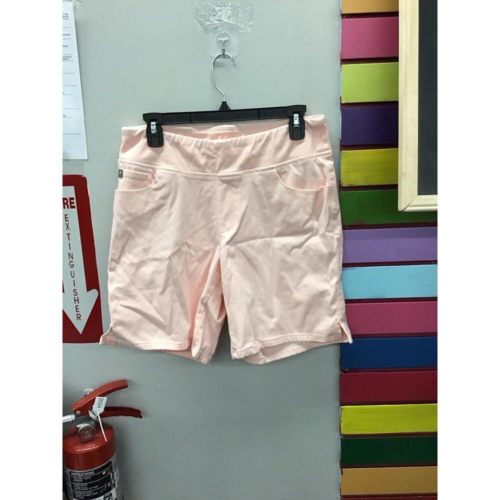 Belle  beach Kim gravel defray denim shorts 12 washed seashell new qvc
